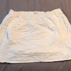 J. Crew White Cotton Eyelet Skirt